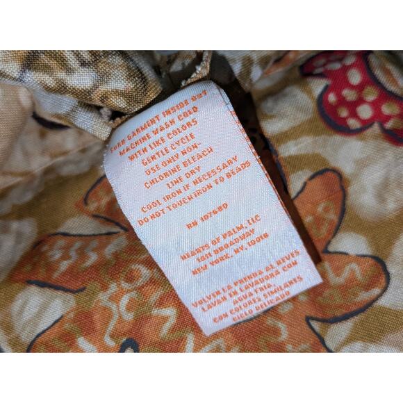 Hearts Of Palm Jacket Womens Size 16 Bohemian Orange Floral Linen Rayon Plus Fal - Picture 6 of 11